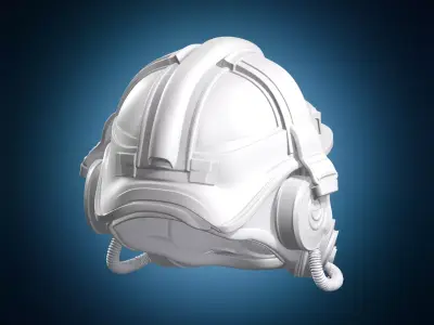 Futuristic Tactical Gas Mask Helmet Design 3D print model
