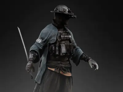 Sci Fi Samurai Low-poly 3D model