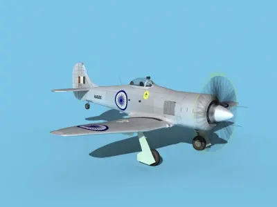 Hawker Tempest MKII IAF 3D model