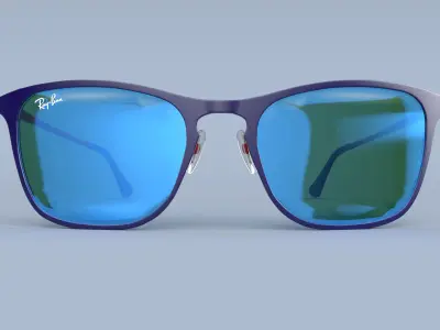 Ray Ban Sunglasses Junior RJ9539S Blue and Red Blue Mirror 3D model