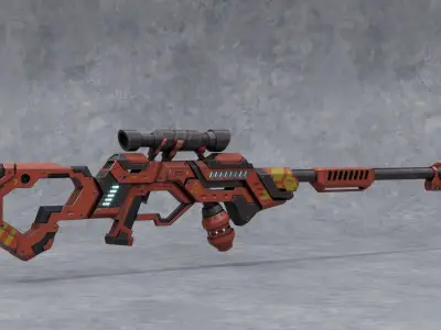 Sci-Fi Gas Powered Rifle Low-poly 3D model