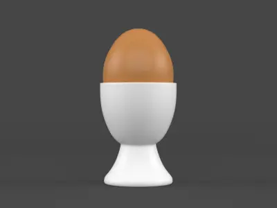 Egg Cup with Brown Egg 3D model