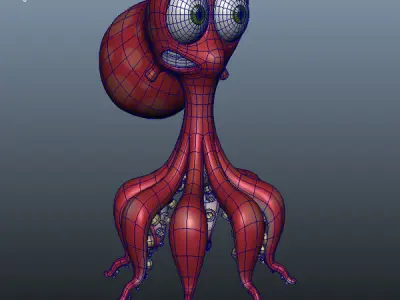 Octopus Cartoon 02 3D model