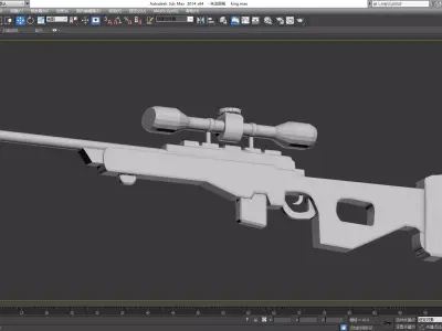 Sniper Rifle AWP Model Low-poly 3D model