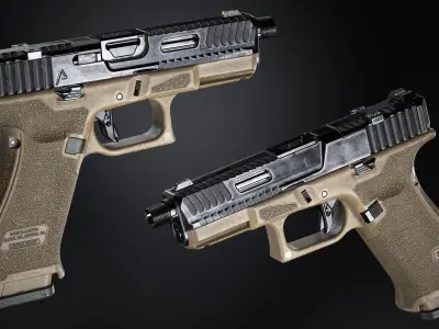 Glock 19x Low-poly 3D model