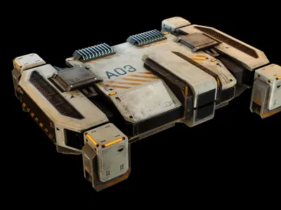 Cargo Drone Game ready Low-poly 3D model