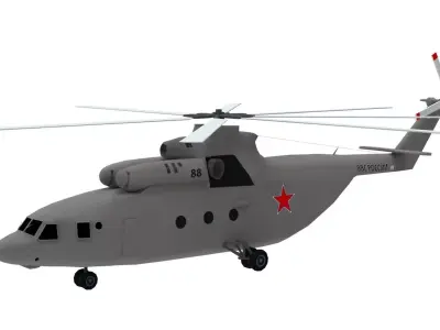 Lowpoly Mi-26 Helicopter 3D Model Low-poly 3D model