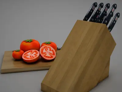 Tomatoes and Knifes 3D model