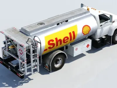 US Airport Fuel Truck 2300 gal Low-poly Static Low-poly 3D model