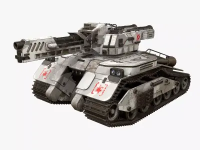 Tank Concept - 3 - Grey Camouflage Low-poly 3D model