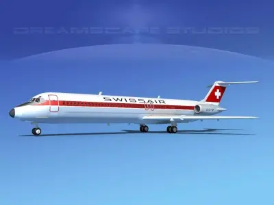 Douglas DC-9-50 Swissair 3D model