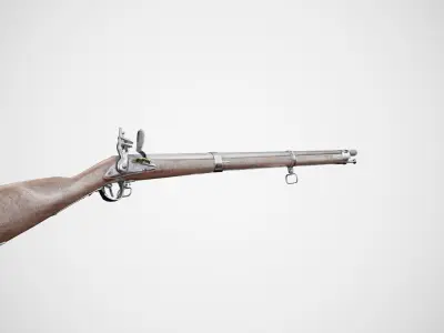 M1777 Flintlock - Charleville Musket Low-poly 3D model