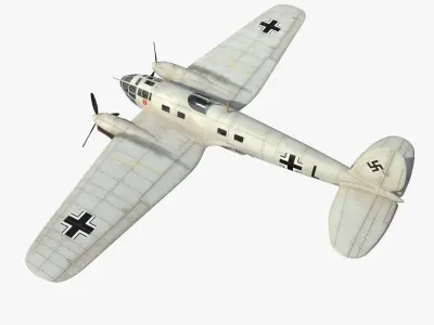 Heinkel He 111 L Low-poly 3D model