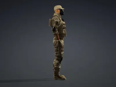 Combat Soldier Rigged Character 3D model