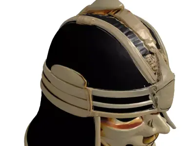 Golden Samurai Kabuto Mask Helmet 3D model