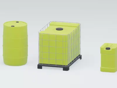 water tanks canister Low-poly 3D model