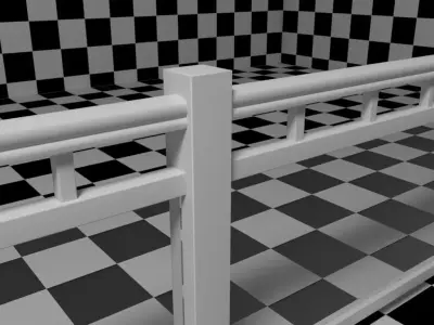Glass Railing - Style 1 3D model
