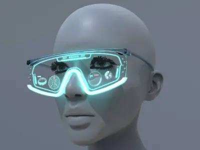 Sci fi military and Fashion glasses 3D model