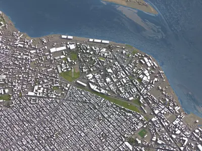 Brazzaville - 3D City Low-poly 3D model