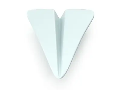 Paper Plane Cartoon Low-poly 3D model