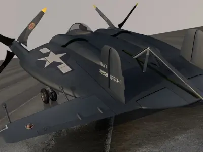 Vought XF5U-1 Flying Flapjack 3D model