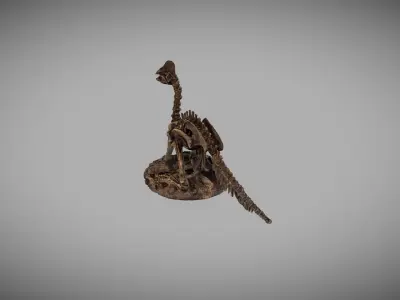 Dinosaur Fossil Statue 3D model