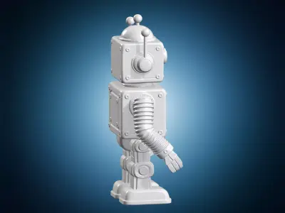 Retro Robot Boxy Vintage 3D Print Model 3D print model