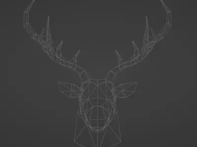 Low poly Deer Head Free low-poly 3D model