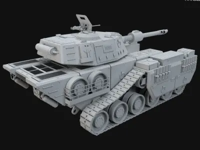 Concept Tank 2-Clay Version 3D model