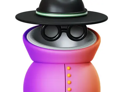 Incognito Mode 3D Icon Low-poly 3D model