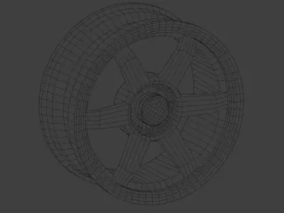 Car Rim with 6 Spokes Low-poly 3D model