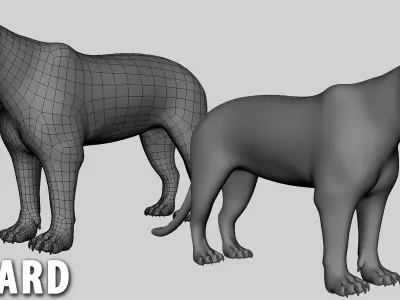 Leopard Topology Uv Map Free low-poly 3D model