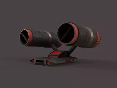 Sci-Fi Space Ship V2 Low-poly 3D model