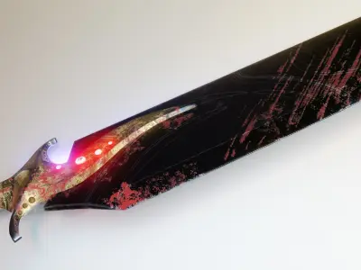 Two-handed Sword PBR Low-Poly Game-Ready 3D Model Low-poly 3D model