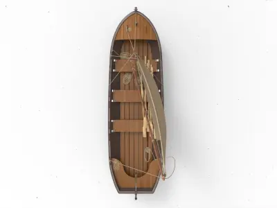 Sailboat wooden 3D model