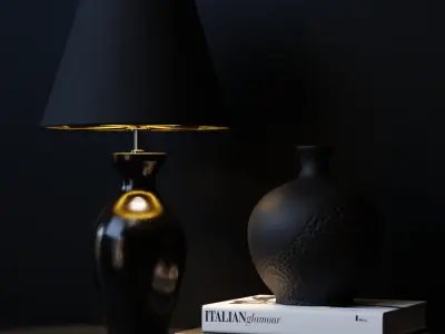  Eno Ceramic Danteur Mirror Shade Lamp Model, Black 