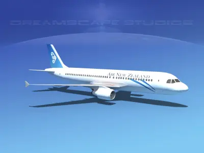 Airbus A320 LP Air New Zealand Low-poly 3D model