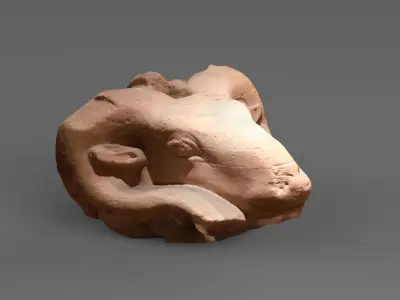 Egyptian goat head 3D model