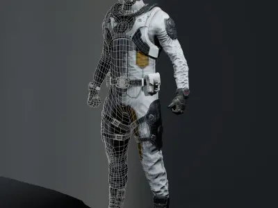 SCI-FI soldier Low-poly 3D model