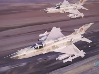 MiG 21 - Rigged and Animated - with Interior - M4 Low-poly 3D model