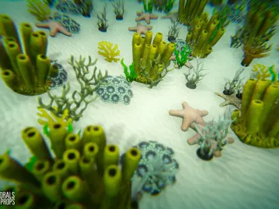 Realistic corals - underwater props 3D model