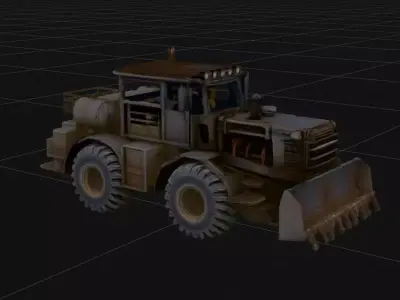 Post-Apocalyptic Heavy Bulldozer - 4K PBR Industrial Tractor 3D model