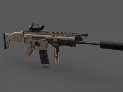 Scar L assault rifle 3D model