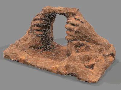 Cave Entrance Desert rock 04 Low-poly 3D model