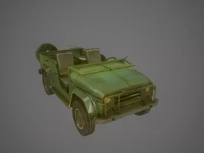 Military Jeep - Low Poly Game Ready Low-poly 3D model
