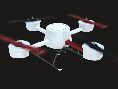 Drone Quadrocopter With Camera Rigged 3D model