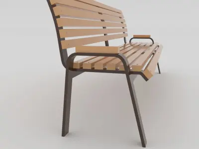 Bench park Low-poly 3D model order