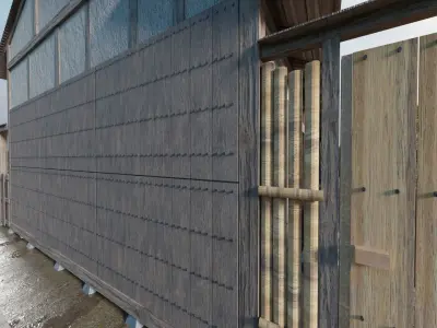 Japanese old row house in 19C Osaka 3D model