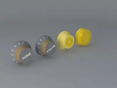 Guitar knobs Free 3D model