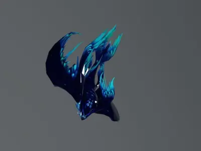 Sky Manta Ray Fantasy Low-poly 3D model